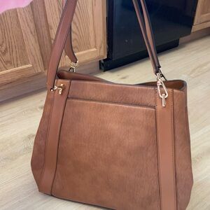 NWOT Calvin Klein Triple Compartment Garnet Tote in Caramel Color